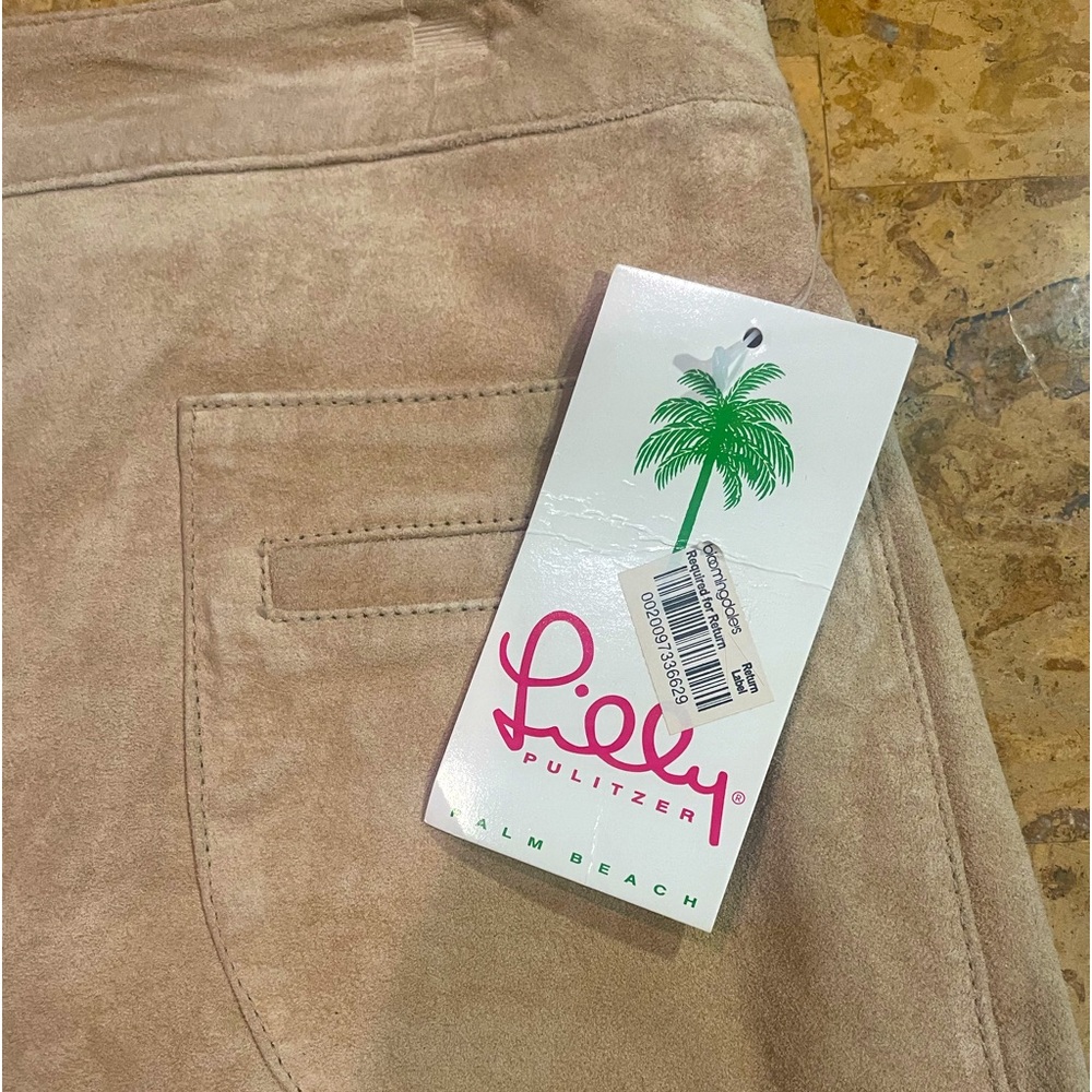 Lilly Pulitzer 100% suede skirt, pleat front & back, front pockets, lined NWT